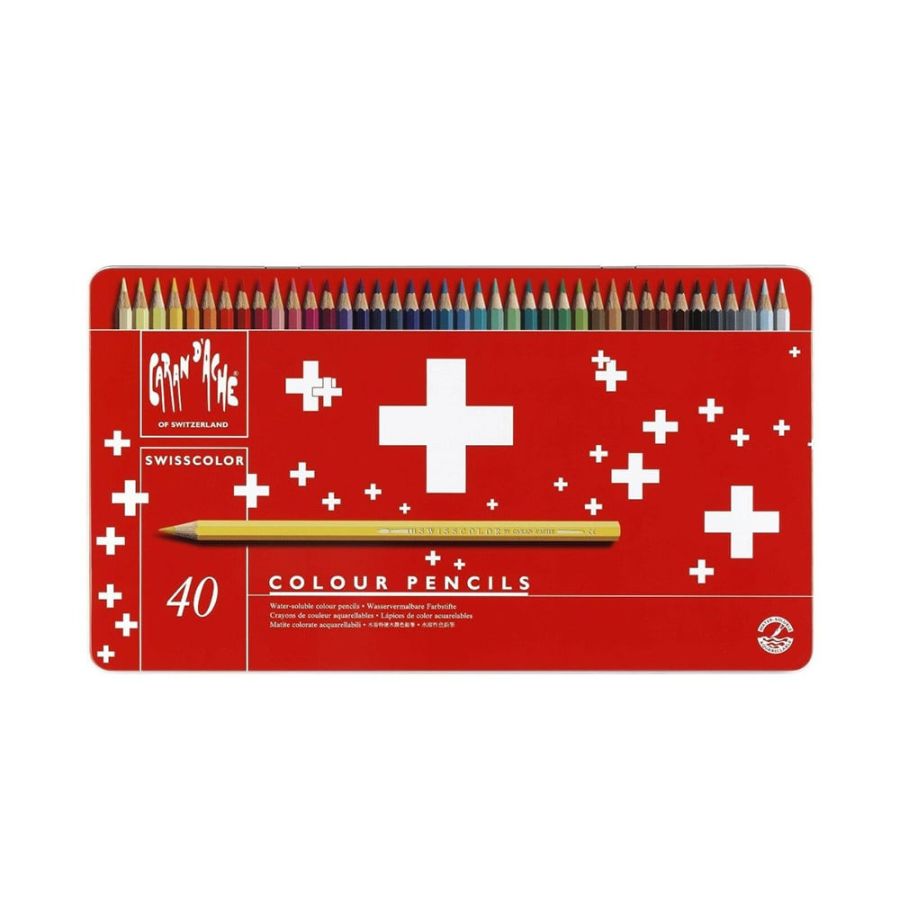 BOITE METAL CRAYONS SWISSCOLOR AQUARELLABLES Dimension:BOITE DE 12IM#10149