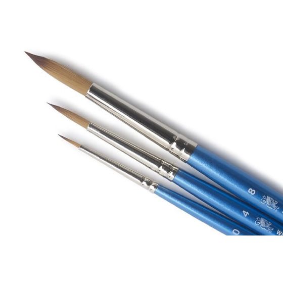 Winsor & Newton Set 3 Pinceaux Manche Court Rond Cotman 0/4/8