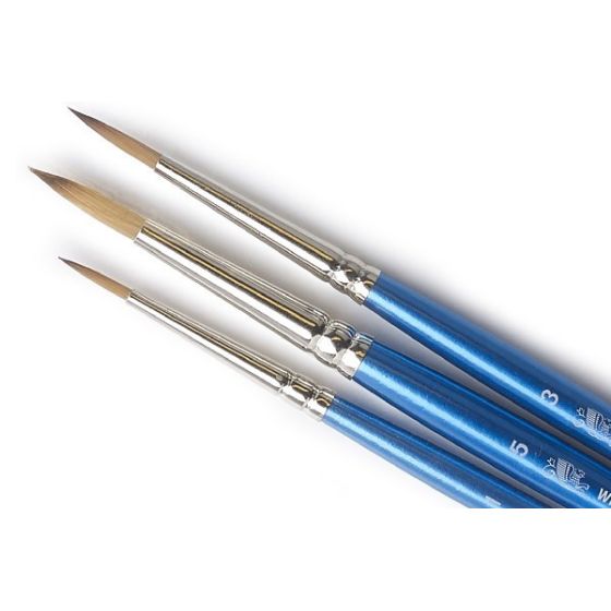 Winsor & Newton Set 3 Pinceaux Manche Court Rond Cotman 1/3/5