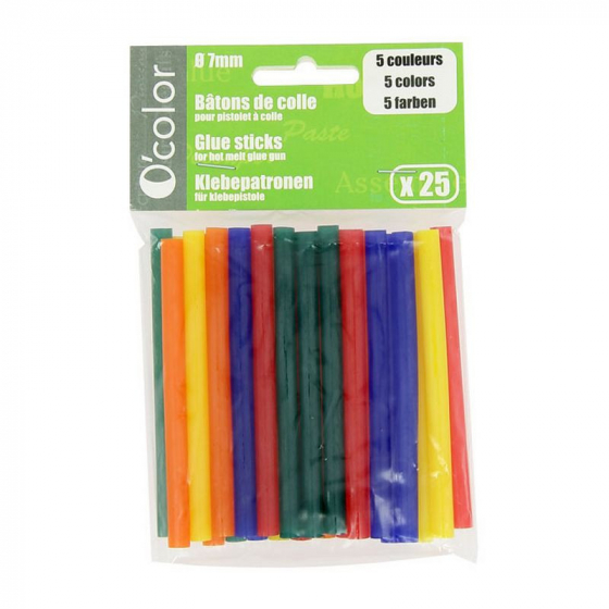 25 BATONS COLLE COULEUR 7 MM IM#1079
