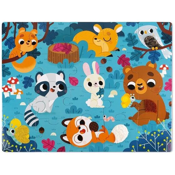 PUZZLE TACTILE 'LES ANIMAUX DELA FORET' - 20 PIECES IM#10792