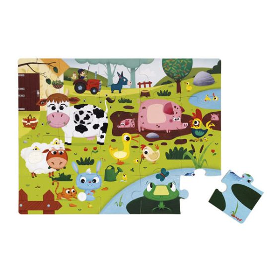 PUZZLE TACTILE 'LES ANIMAUX DE LA FERME' - 20 PIECES IM#10796