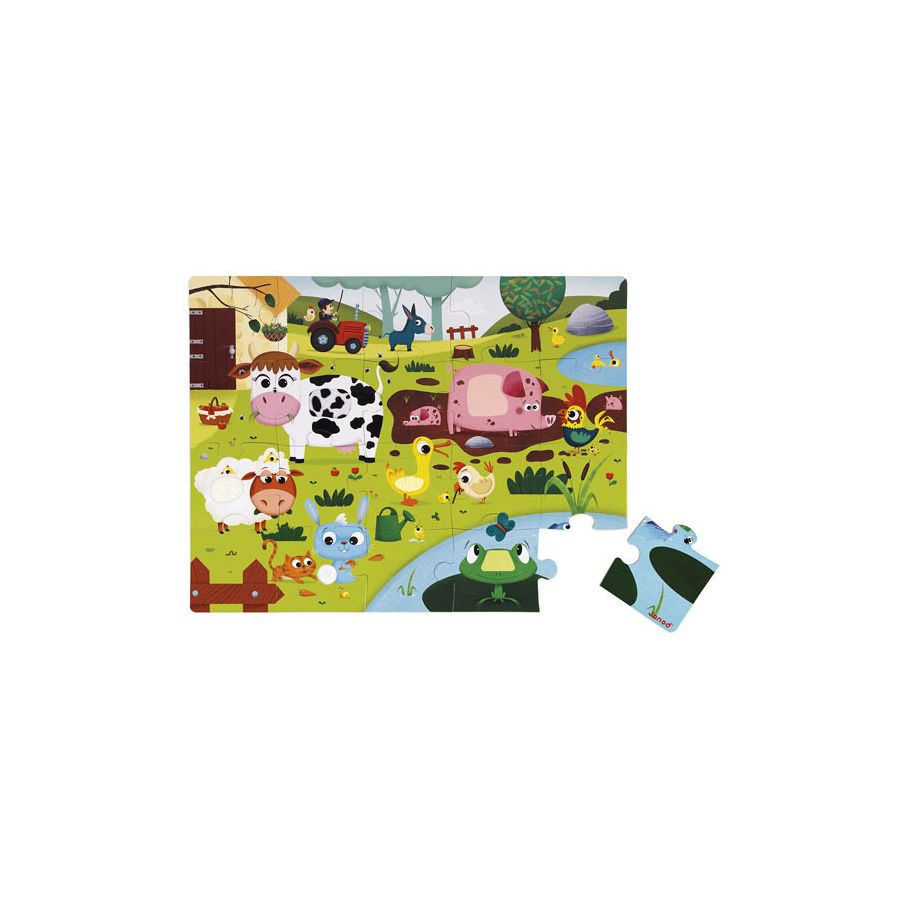 PUZZLE TACTILE 'LES ANIMAUX DE LA FERME' - 20 PIECES IM#10796