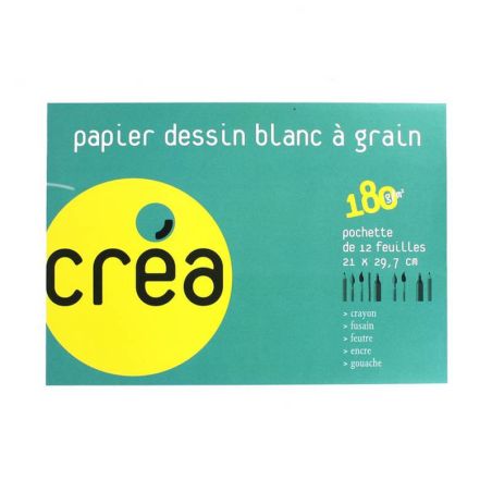 12 PAPIER DESSIN A4 180G IM#1085