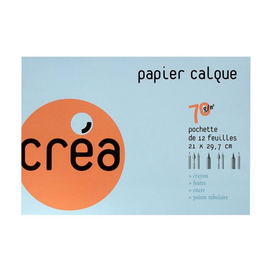 12 PAPIER CALQUE A4 70G