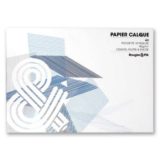 Papier calque - 10 feuilles A3 29.7 x 42 cm - 90 g/m² - Clairefontaine -  Papiers et pochettes dessin - Supports de dessin et coloriage