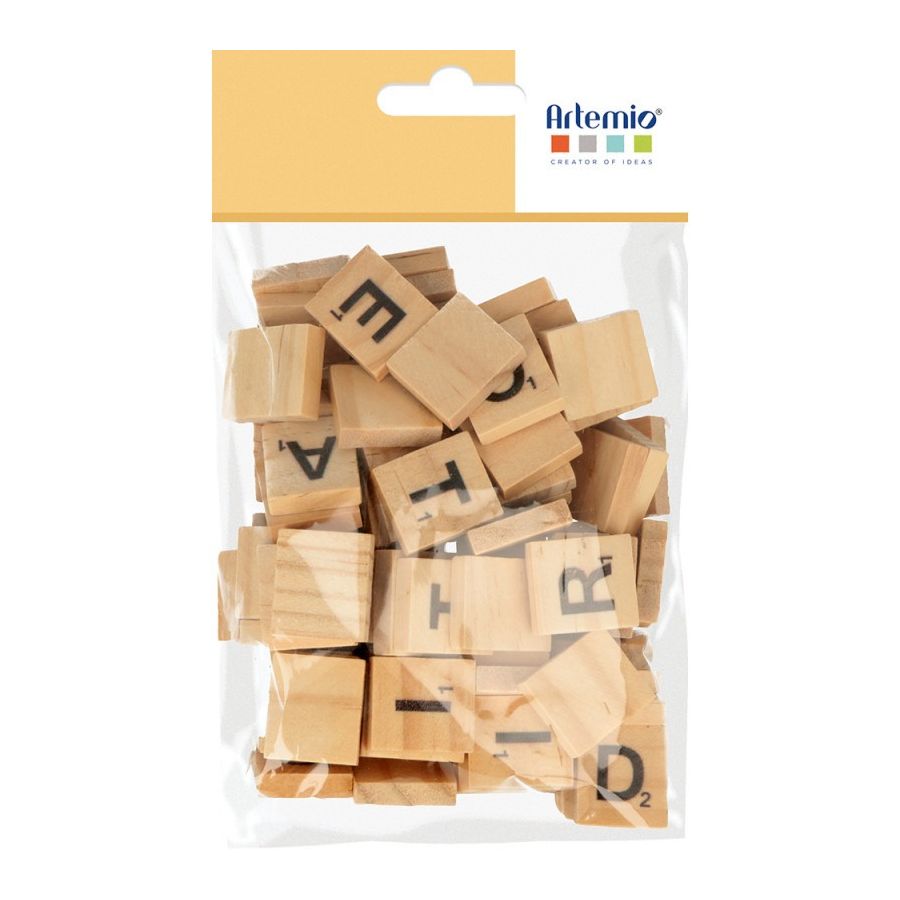 Lot lettres bois scrabble Artemio Color'i