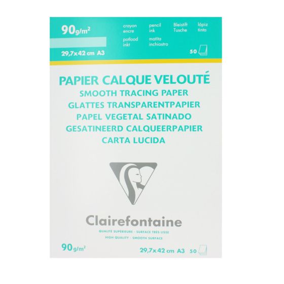 CLAIREFONTAINE Pochette de 12 feuilles de papier calque supérieur