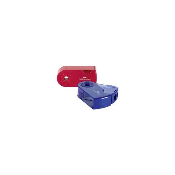 TAILLE-CRAYON 2 TROUS SLEEVE ROUGE ET BLEU IM#1189
