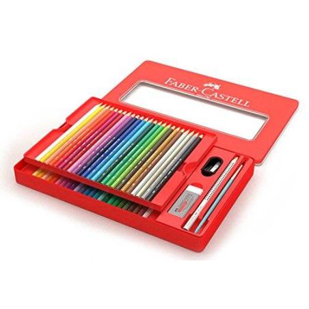 BOITE METAL 60 CRAYONS COULEUR FABER CASTELL