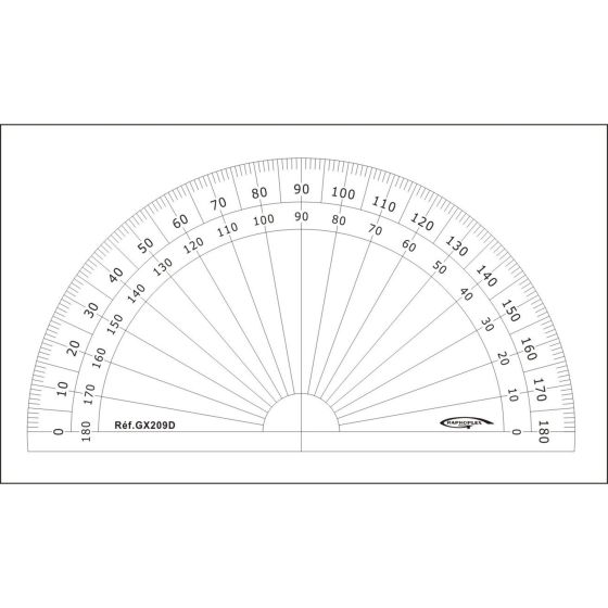 RAPPORTEUR 1/2 CERCLE DIAMETRE 10 CM - GRADES 