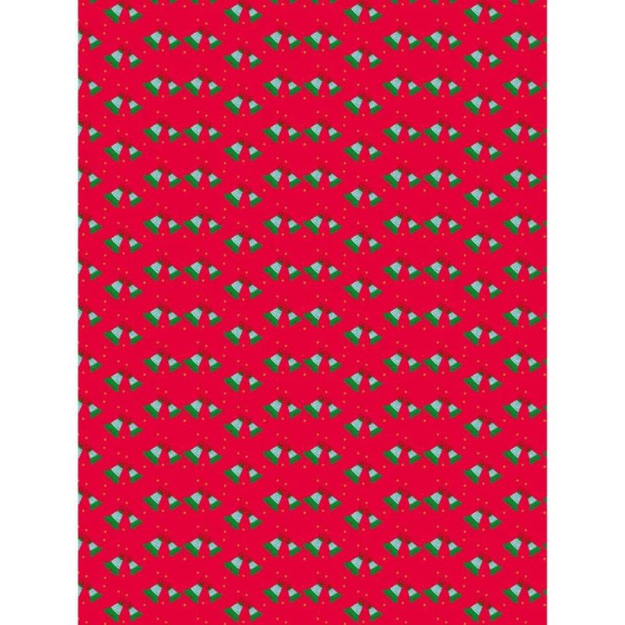 Pochette feuilles rouge avec motif cloches Décopatch Color'i