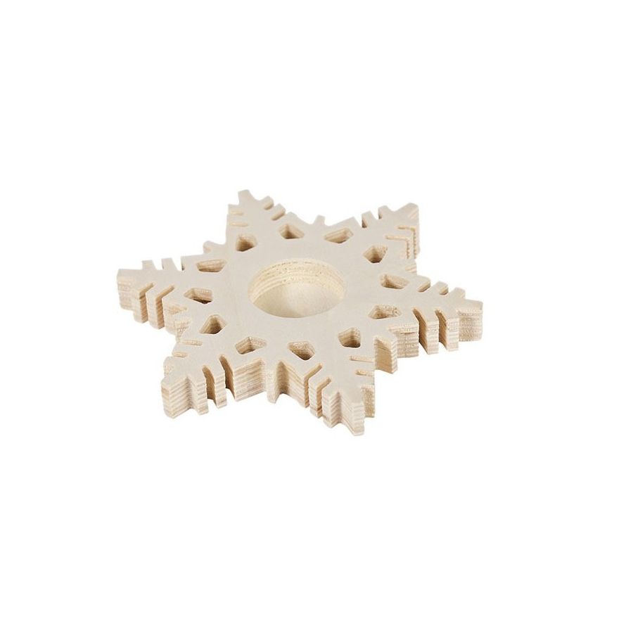 Porte bougie en bois flocon Graine créative Color'i