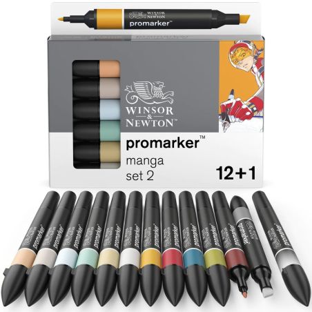 Winsor & Newton Promarker Set 12 +1 Manga Set 2