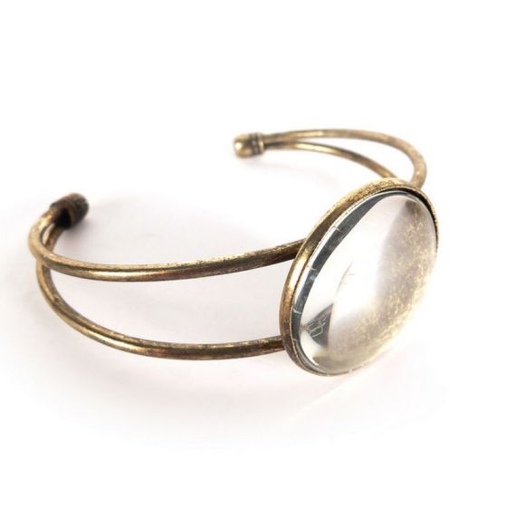 BRACELET ROND BRONZE 63X57MM + CABOCHON IM#1339