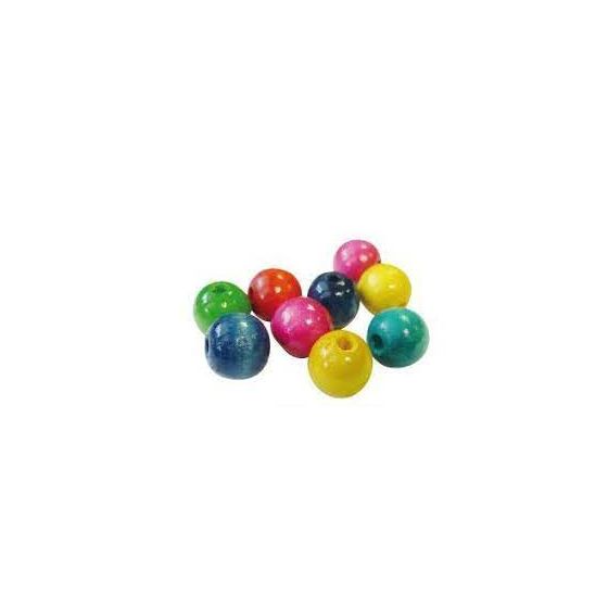 SACH. 100 PERLES BOIS DIAM 15 TROU 4 MM IM#1375