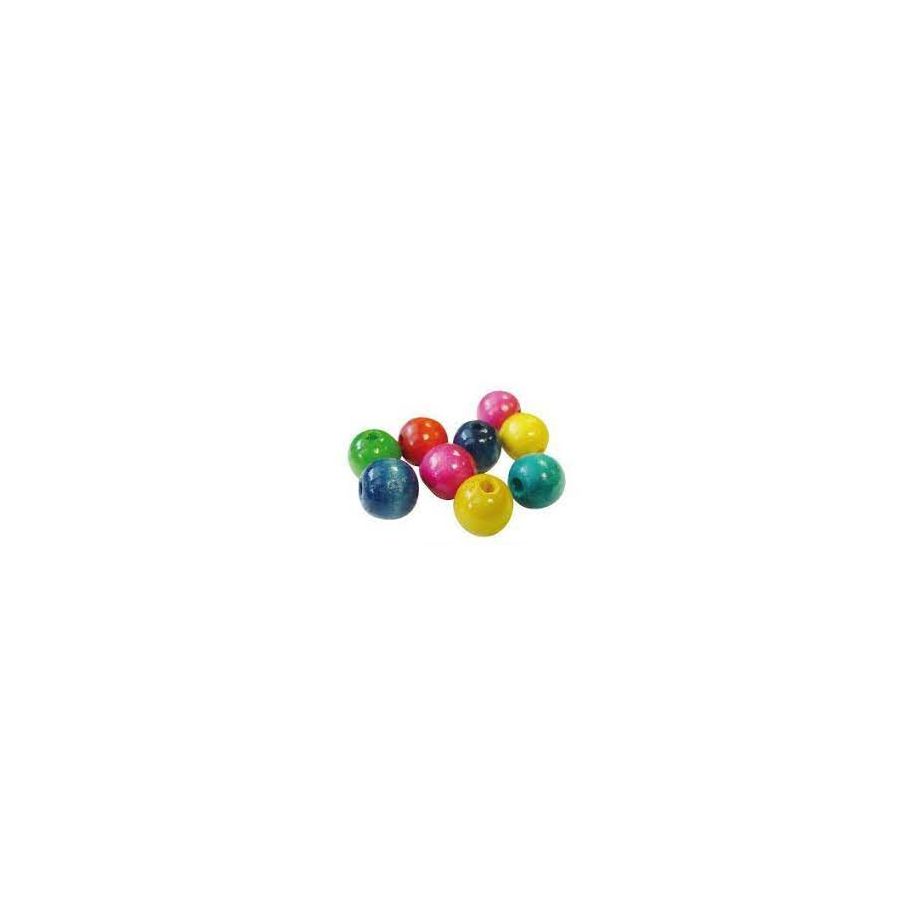 SACH. 100 PERLES BOIS DIAM 15 TROU 4 MM IM#1375