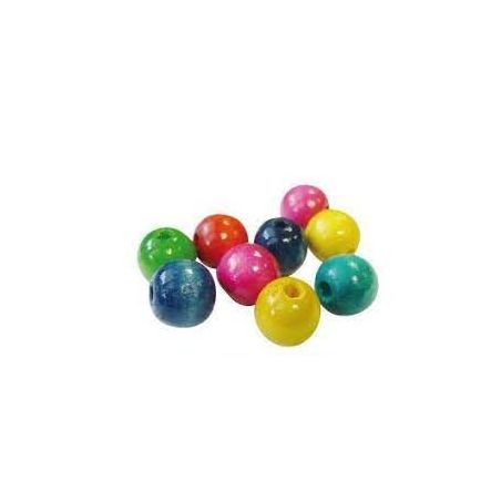 SACH. 100 PERLES BOIS DIAM 15 TROU 4 MM IM#1375