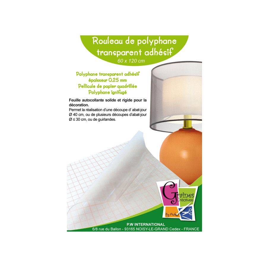 ROULEAU POLYPHANE ADHESIF TRANSPARENT 60X120CM