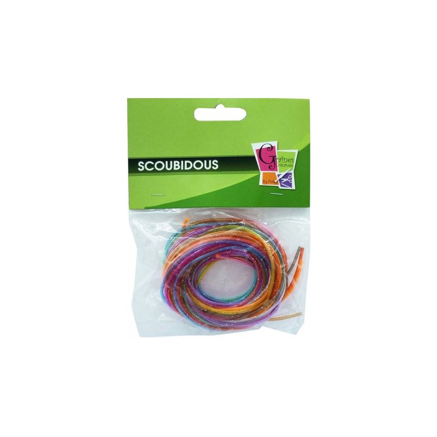 Sachet de 20 fils scoubidou - Plastique - Multicolore