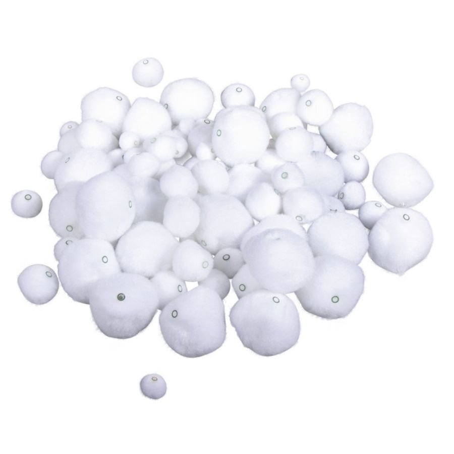 100 pompons blancs Rayher Color'i