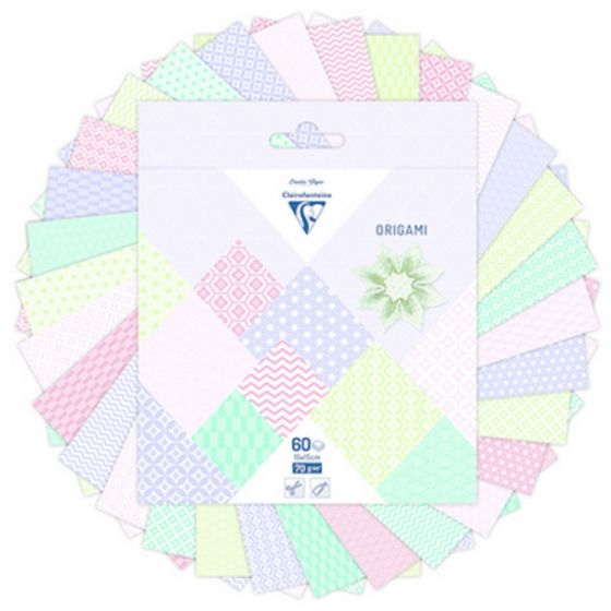 60 feuilles origami Clairefontaine Color'i