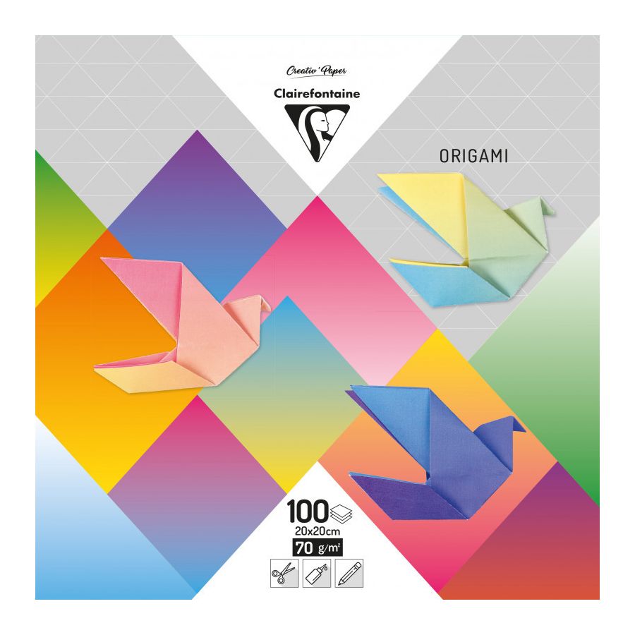 100 feuilles origami Clairfontaine Color'i
