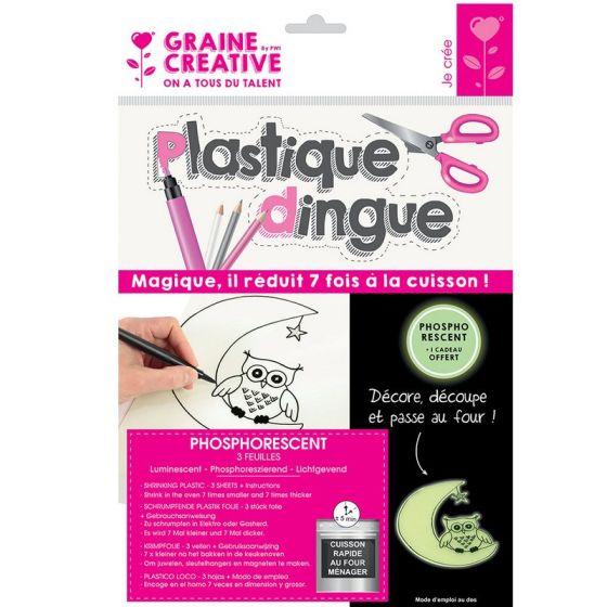 3 PLASTIQUE DINGUE PHOSPHORESCENT 26 x 20CM