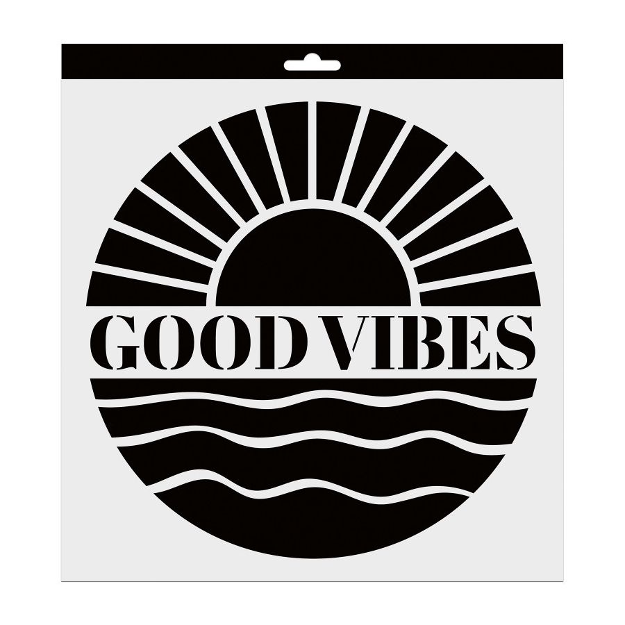 POCHOIR DECO GOOD VIBES - 28X28
