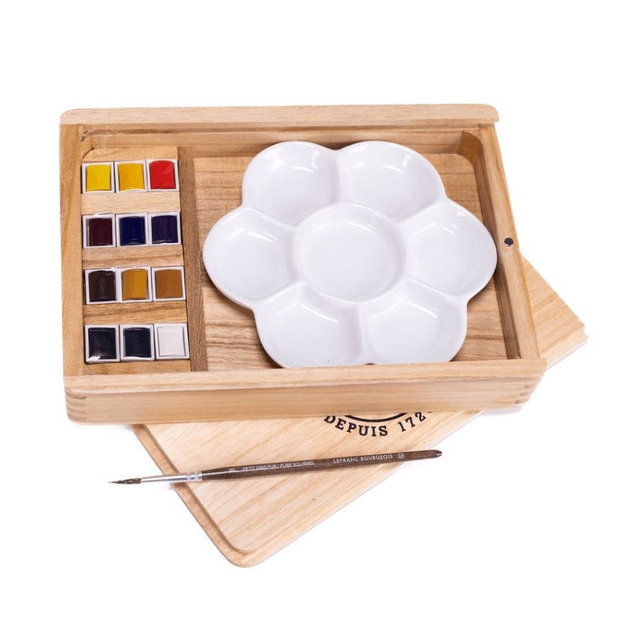 Coffret bois bambou aquarelle L&B Color'i