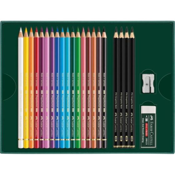pochette de 17 polychromos et 4 pitt graphite