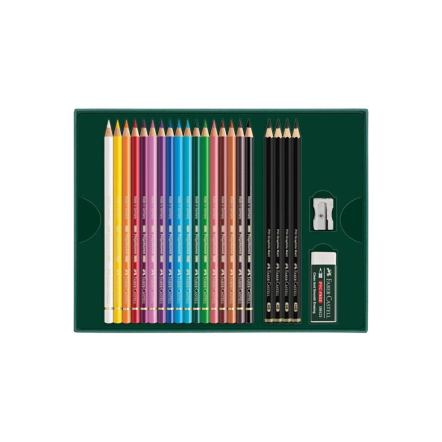 pochette de 17 polychromos et 4 pitt graphite