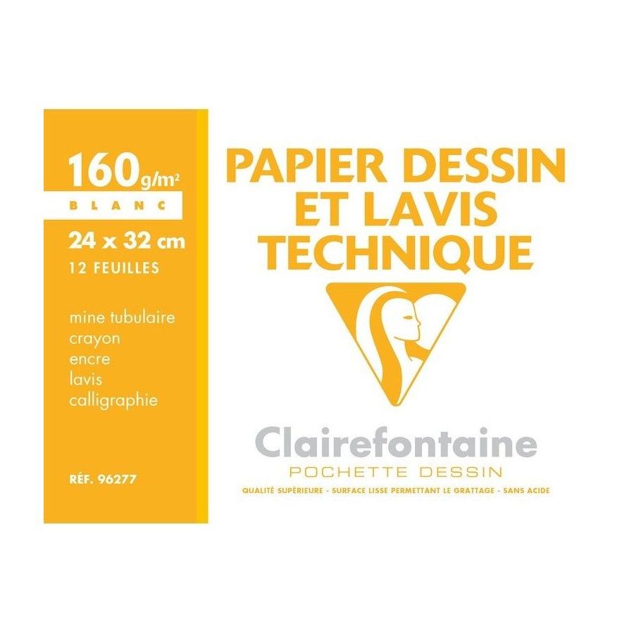 POCHETTE PAPIER DESSIN ET LAVIS TECHNIQUE A3 160G 10F POCHETTE PAPIER DESSIN ET LAVIS TECHNIQUE A3 160G 10F