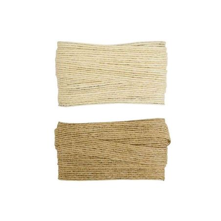 2 RUBANS JUTE BEIGE 1CM X 3M IM#1576