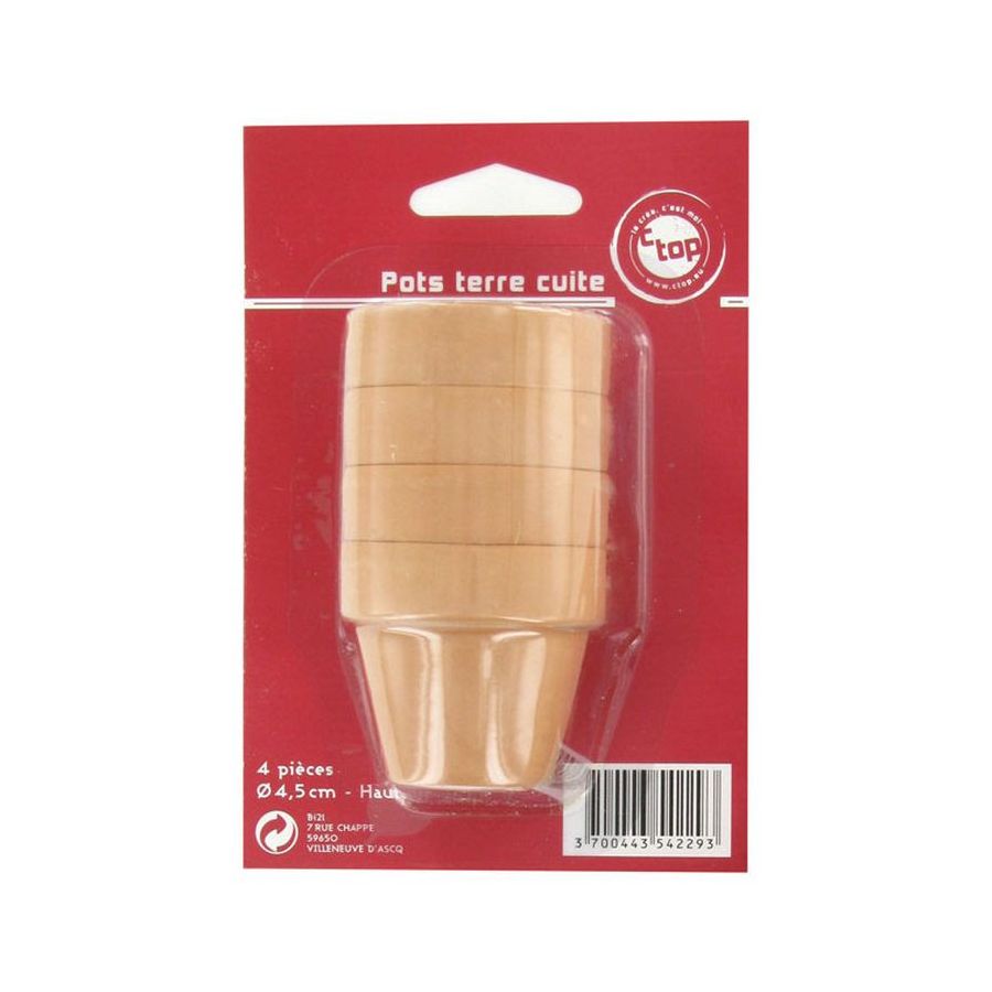 6 POTS TERRE CUITE 3,5 X 3 CM IM#1584