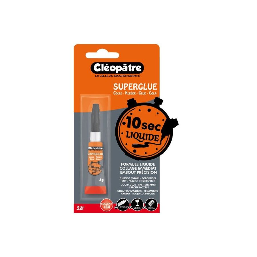 COLLE FORTE SUPERGLUE 'CLÉOPÂTRE' FORMULE LIQUIDE 3G