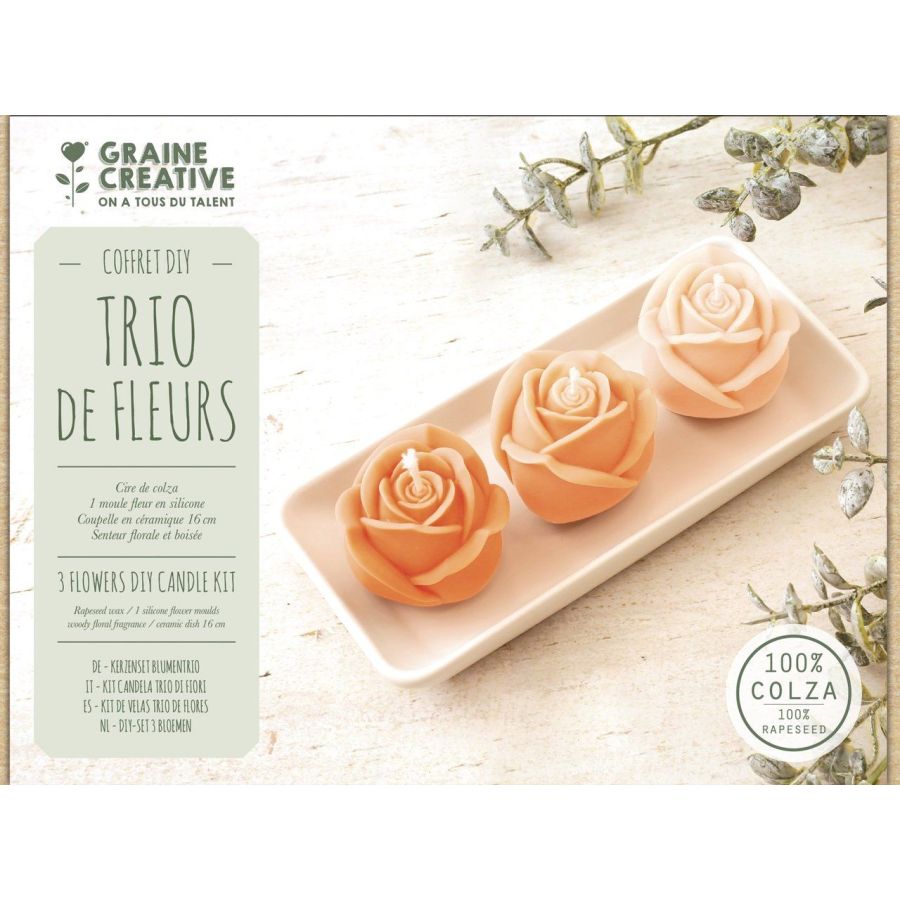 Kit Bougies Trio Fleurs