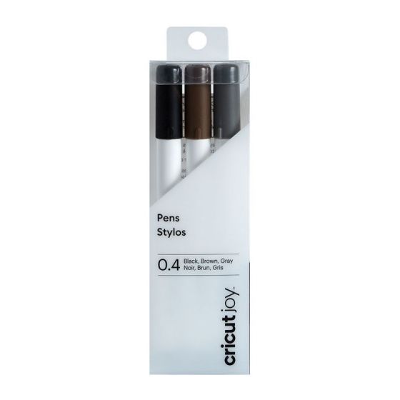 Cricut Joy - 3 Stylos Pointe Fine Noir Marron Gris