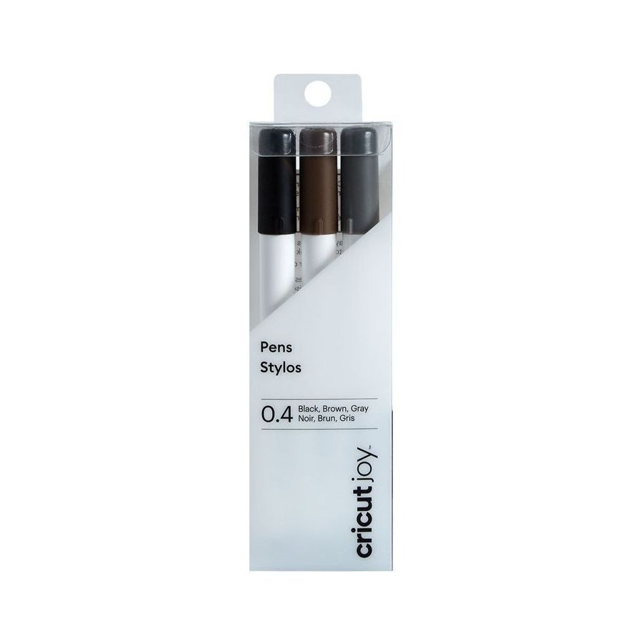 Cricut Joy - 3 Stylos Pointe Fine Noir Marron Gris