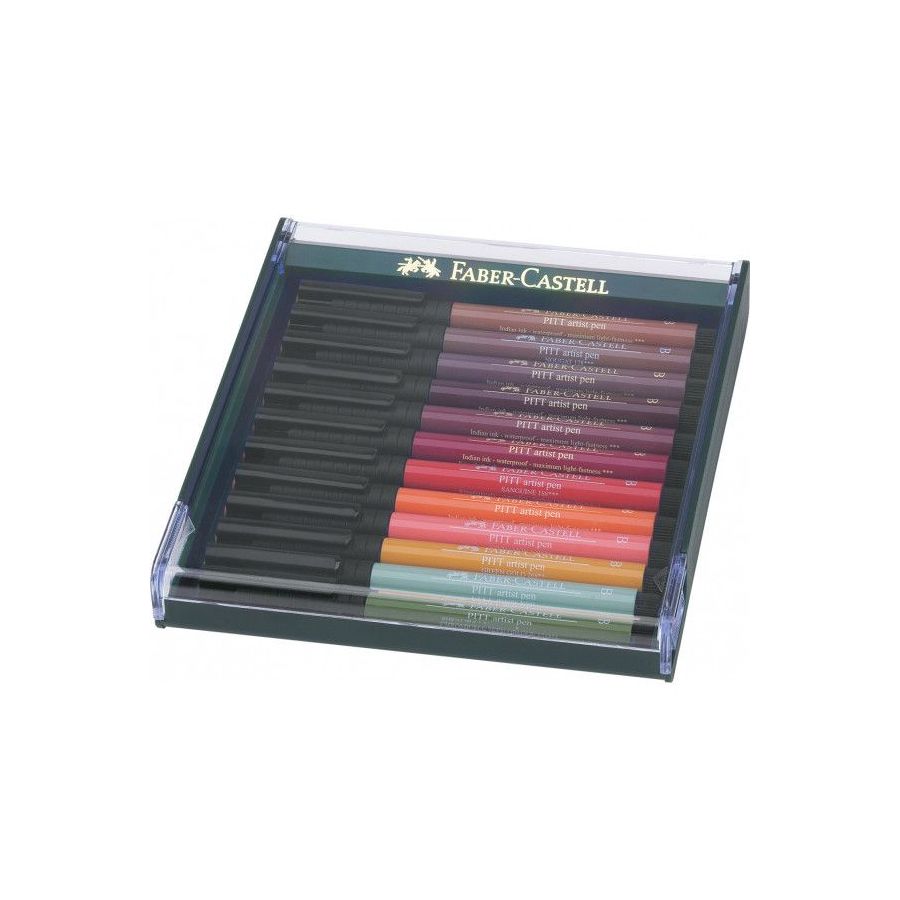 BOITE DE 12 FEUTRES A DESSIN -  POINTE PINCEAU -COULEURS TERRE - PITT ARTIST BOITE DE 12 FEUTRES A DESSIN -  POINTE PINCEAU -COULEURS TERRE - PITT ARTIST