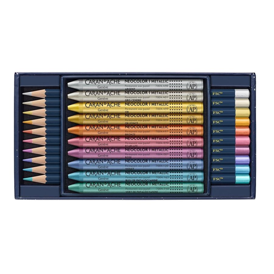 Set Crayons Metalliques Multi-Techniques Cosmic Bleu -  Edition Spã‰Ciale
