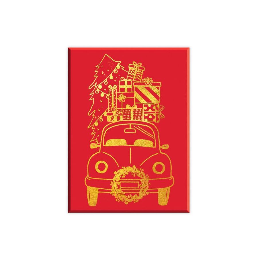 Tampon bois Noel Voiture