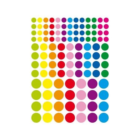 GOMMETTES RONDES COULEURS VIVES IM#1630