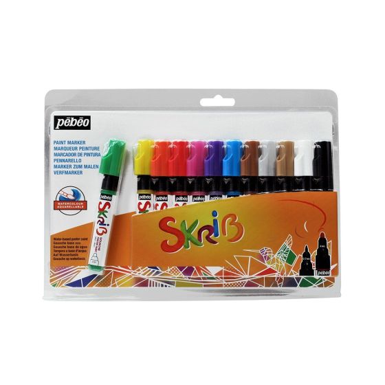 Set De 12 Marqueurs Gouache Skrib - Arc En Ciel