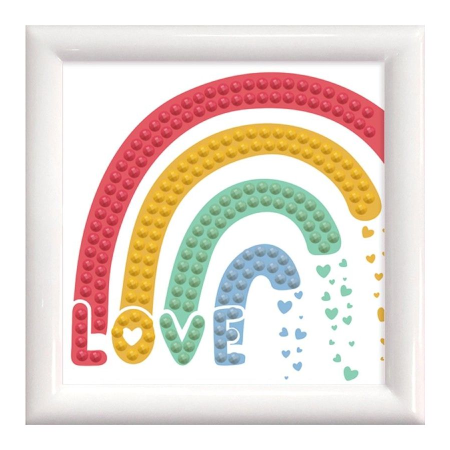BRODERIE DIAMOND DOTZ AVEC CADRE ARC-EN-CIEL LOVE BRODERIE DIAMOND DOTZ AVEC CADRE ARC-EN-CIEL LOVE
