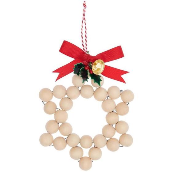 Kit De Bricolage Perles En Bois, Etoile Nature, 34 Pcs