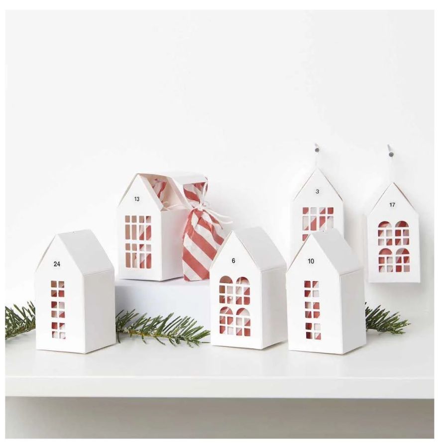 Maisons En Carton Predecoupees, Blanches, 6 Pieces
