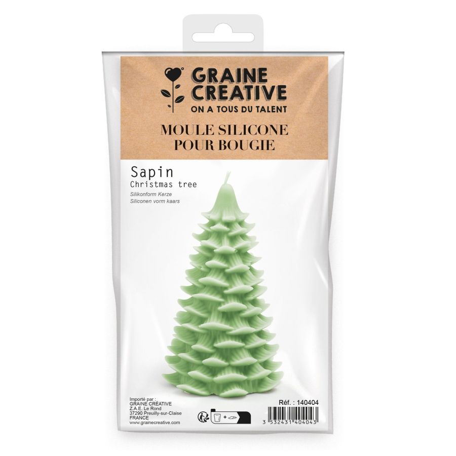 MOULE BOUGIE SILICONE - SAPIN - DIAM 9 H 15.2 CM MOULE BOUGIE SILICONE - SAPIN - DIAM 9 H 15.2 CM