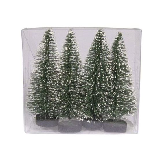 SAPIN DECORATIF ENNEIGE 10 CM 4 PIECES