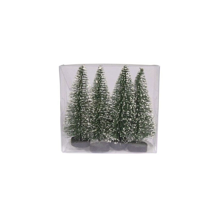 SAPIN DECORATIF ENNEIGE 10 CM 4 PIECES